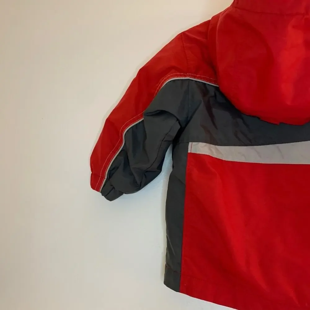 COLUMBIA Boy’s Red/Gray Fleece Lined Hooded Zip Up Jacket / Size: 18 Months